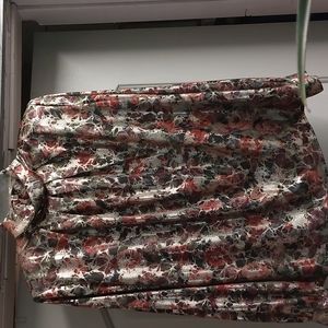 Dress Barn Blouse  Sz Small Shimmery Burgundy, Green, Silver, Brown